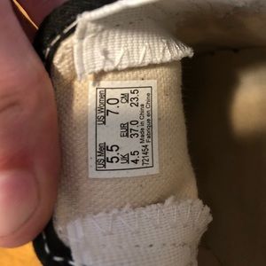 These are new white checkered platform vans